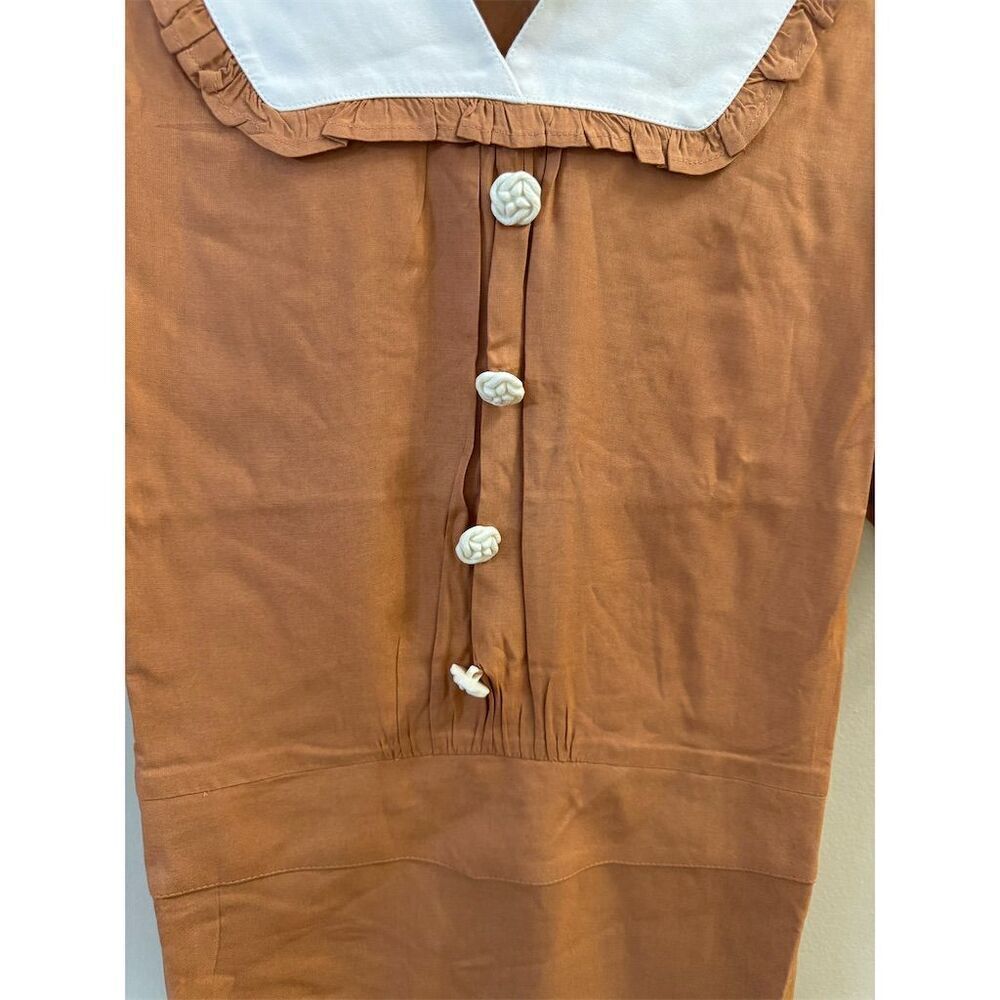 Coral Knee Length Dress Thanksgiving Colonial Women’s Large - Picture 5 of 13